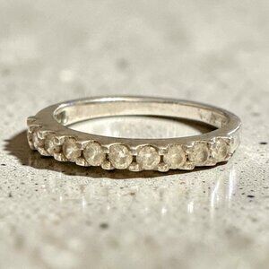 Sterling Silver Cubic Zirconia Band Ring Size 8 Grams 2 Elegant Vintage-Inspired